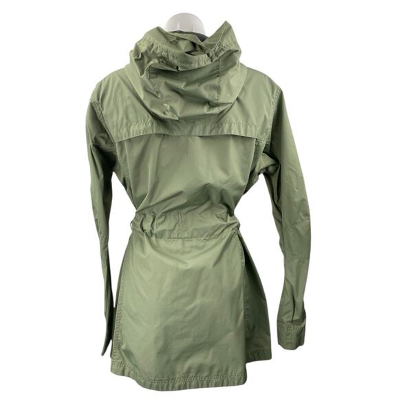 Columbia Pardon My Trench Women's Green Hooded Long Sleeve Rain Coat Jacket Sz L - Picture 2 of 4